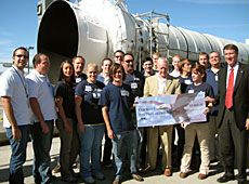 USU rocket team at check presentation at ATK