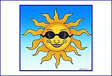 Safe Spring Break, sun illustration