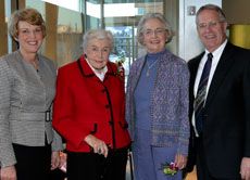 Joyce Albrecht, Kathryn Caine Wanlass, Manon Caine Russell, President Albrecht