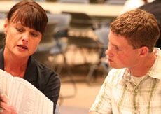 SOAR “A” Team advisor Vicky Larsen and freshman Jeffrey Gordon