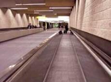 Airport moving walkway