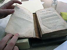 Book convervation work at Special Collections and Archives
