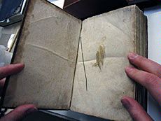 Book convervation work at Special Collections and Archives