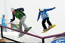 snowboard duo at jam near the Quad