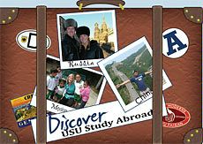 USU Study Abroad postcard illustration