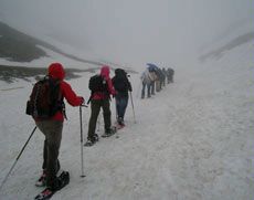 USU student snowshoe to the St. Bernard Monastery 