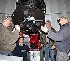 Telescope installation at USU Observatory