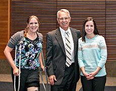 Robin Wheelwrite, Stan Albrecht and Lisa Hancock at Employee of the Year awards