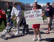 Men walking the mile-long course last year