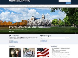 a screen shot of Utah State University's homepage