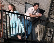 Maria and Tony on fire escape