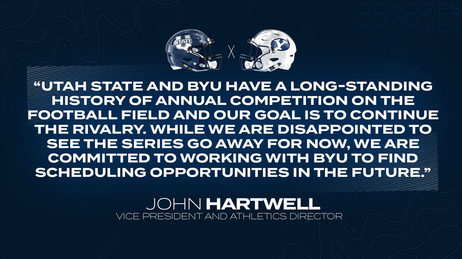 John Hartwell says: "We are committed to working with BYU … in the future."