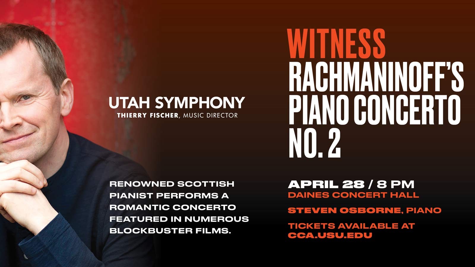 Steven Osborne to play Rachmaninoff's Piano Concerto Number 2.