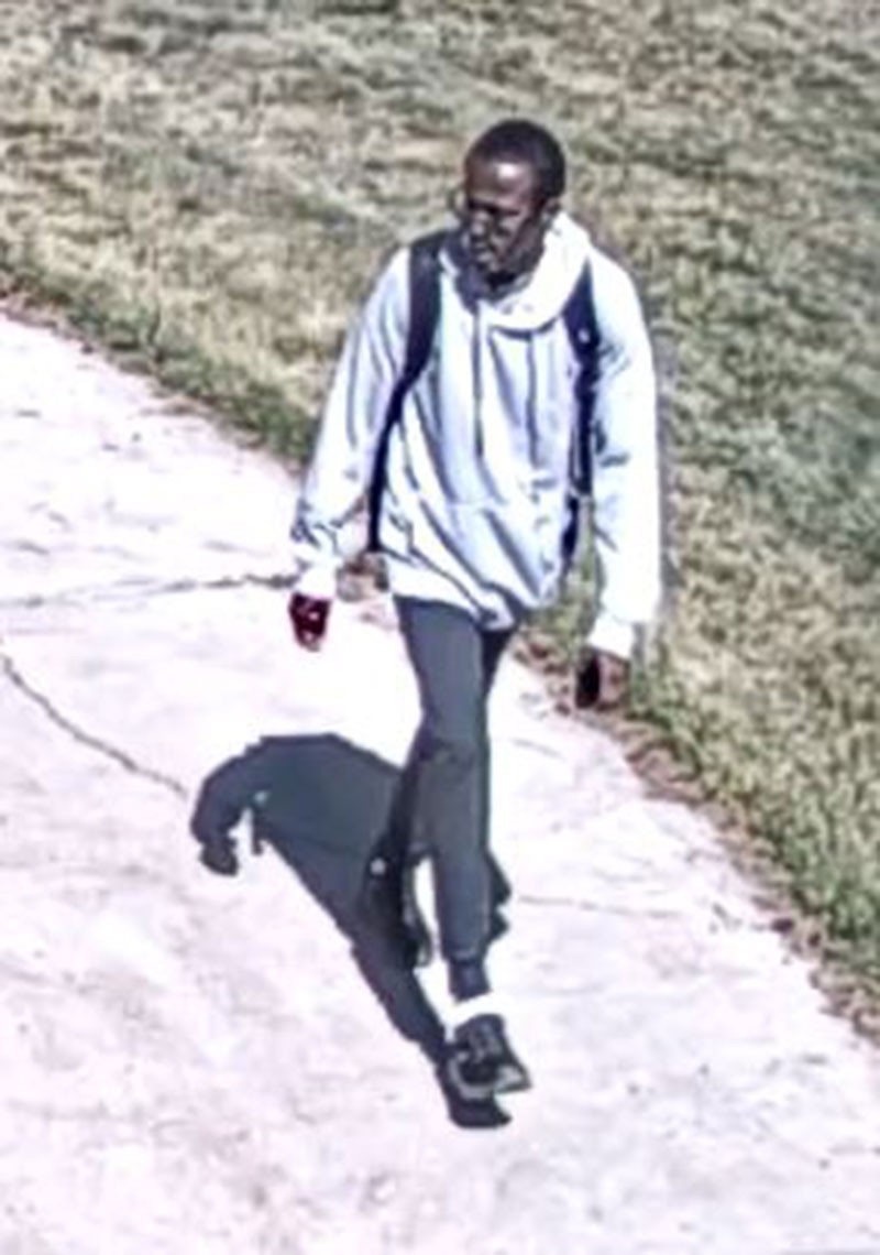 A man is seen on surveillance footage.