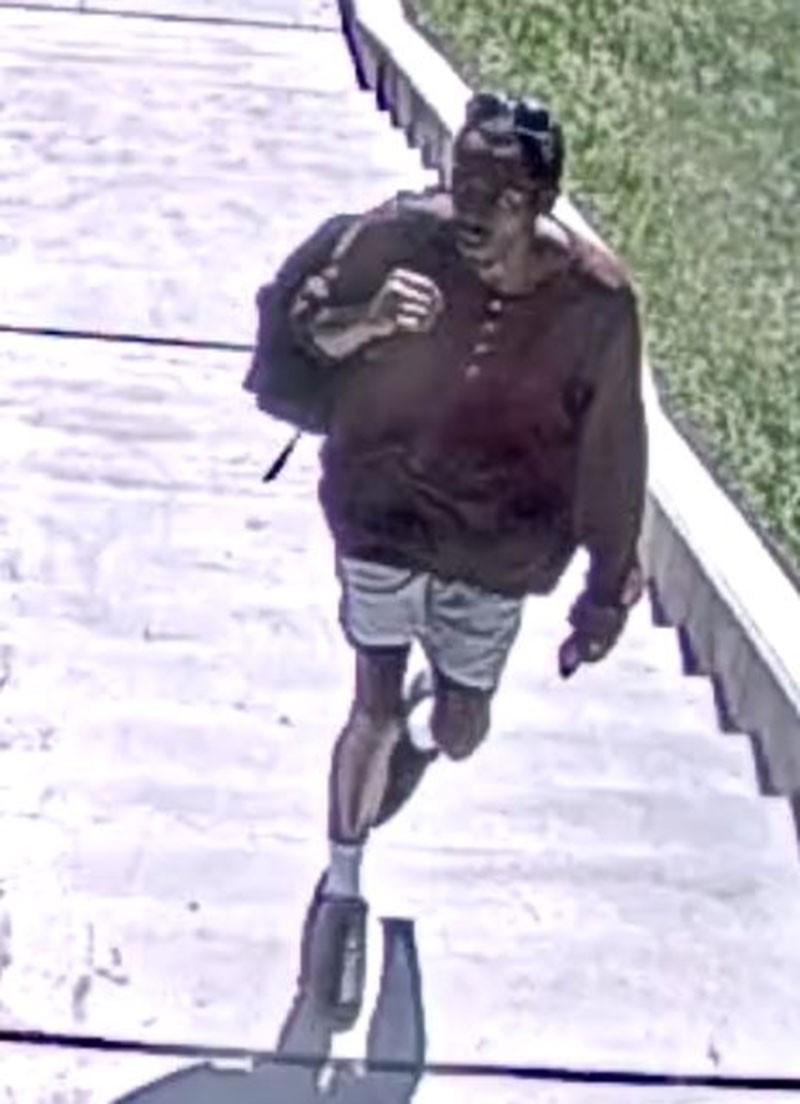 A man is seen on surveillance footage.