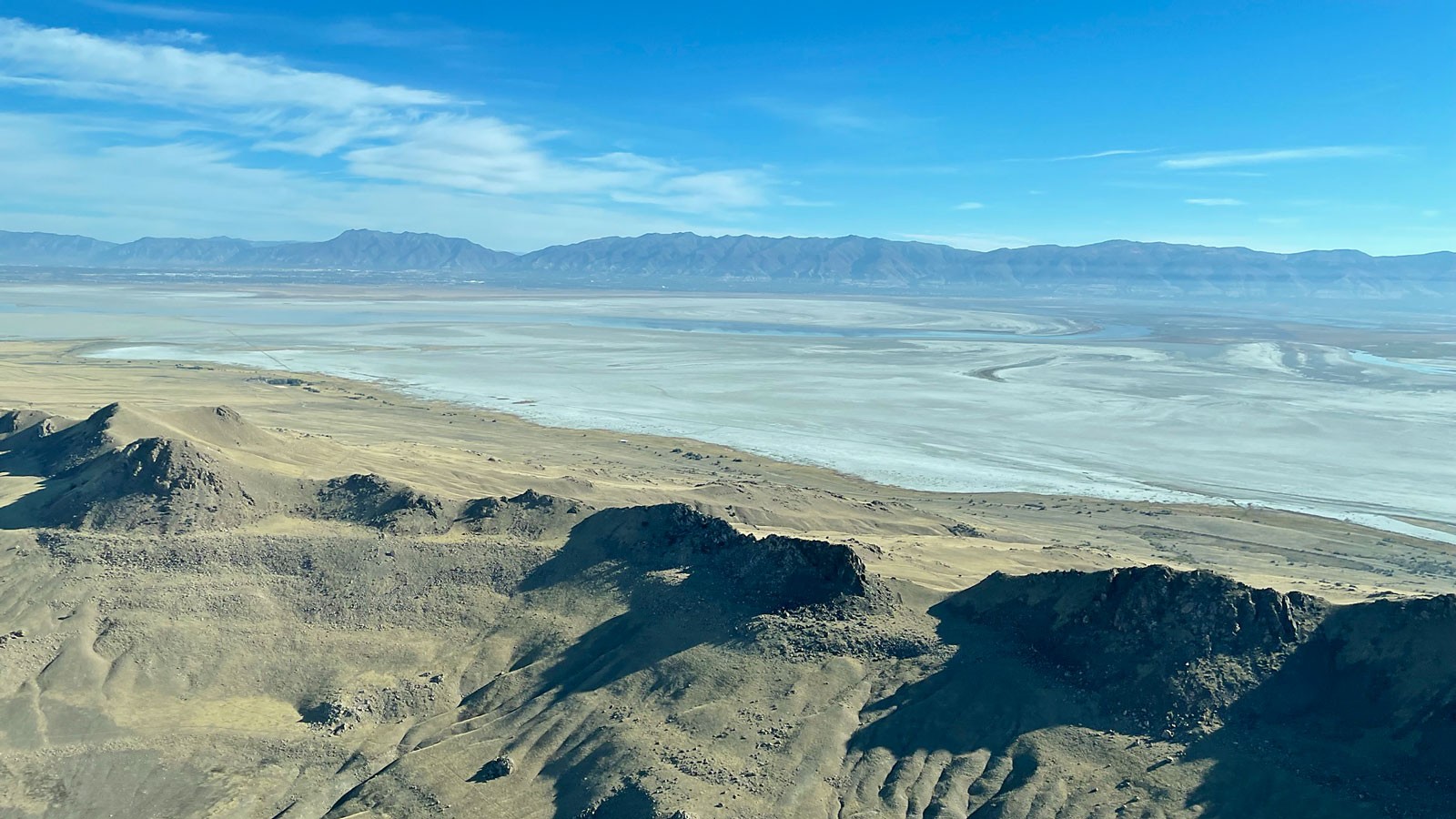 Receding waters in the Great Salt Lake.