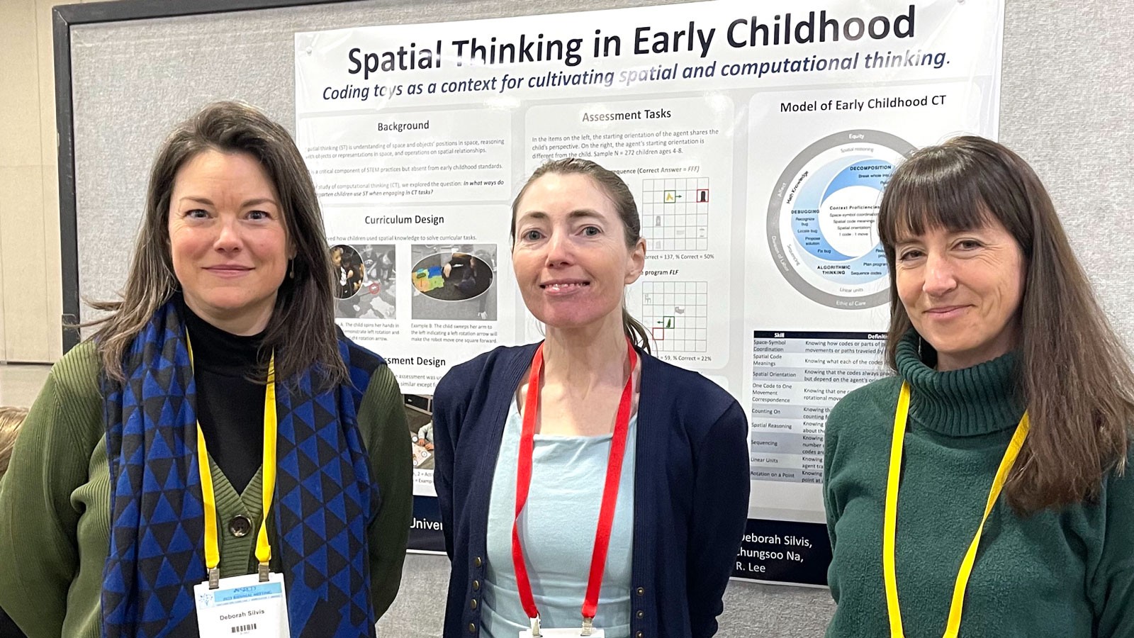 Researchers standing in front of a research poster.