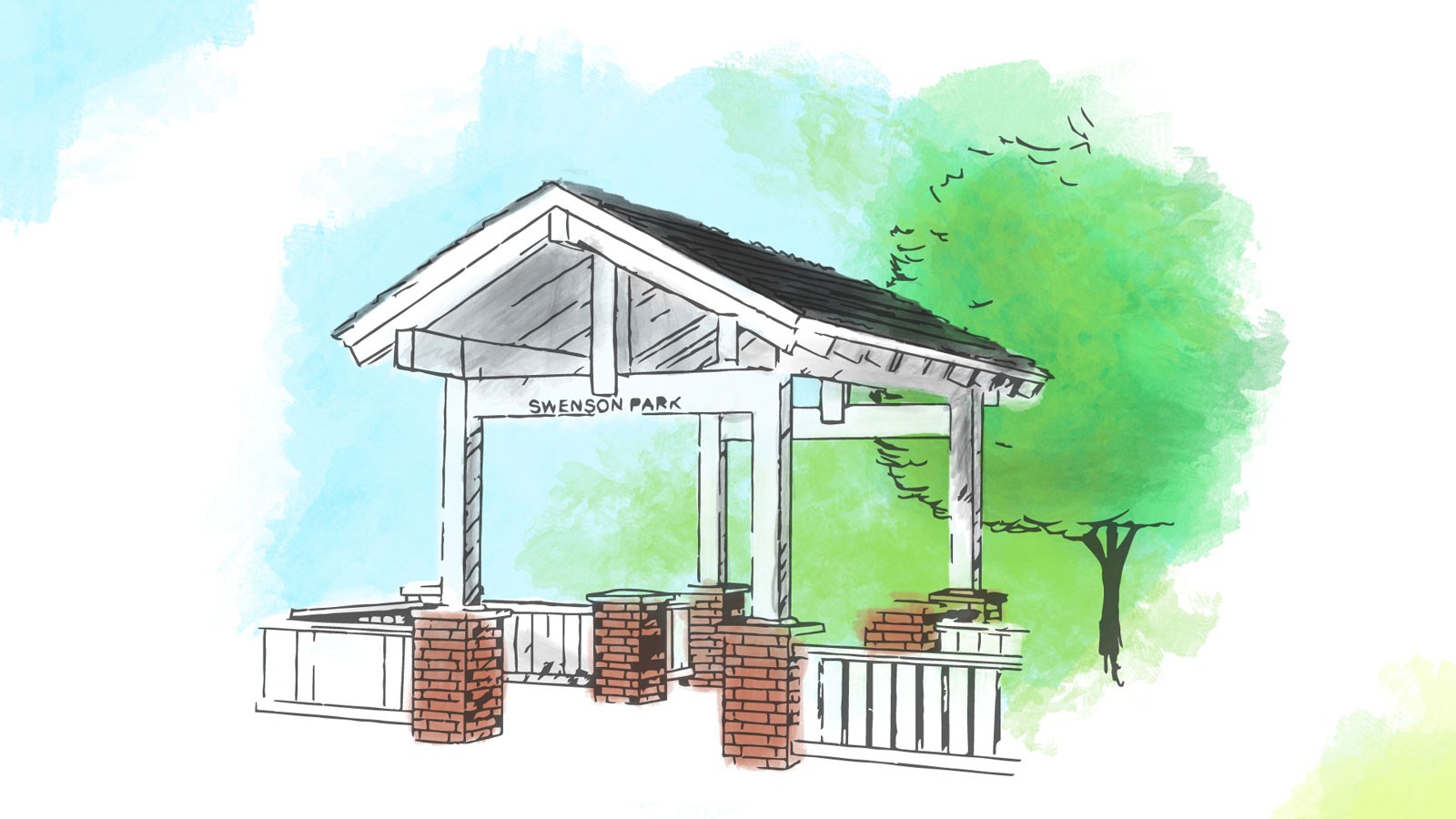 A drawing of Swenson Park.