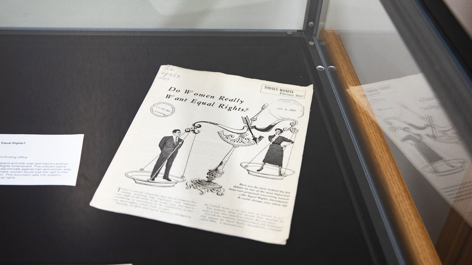 A historic pamphlet titled "Do Women Really Want Equal Rights?"