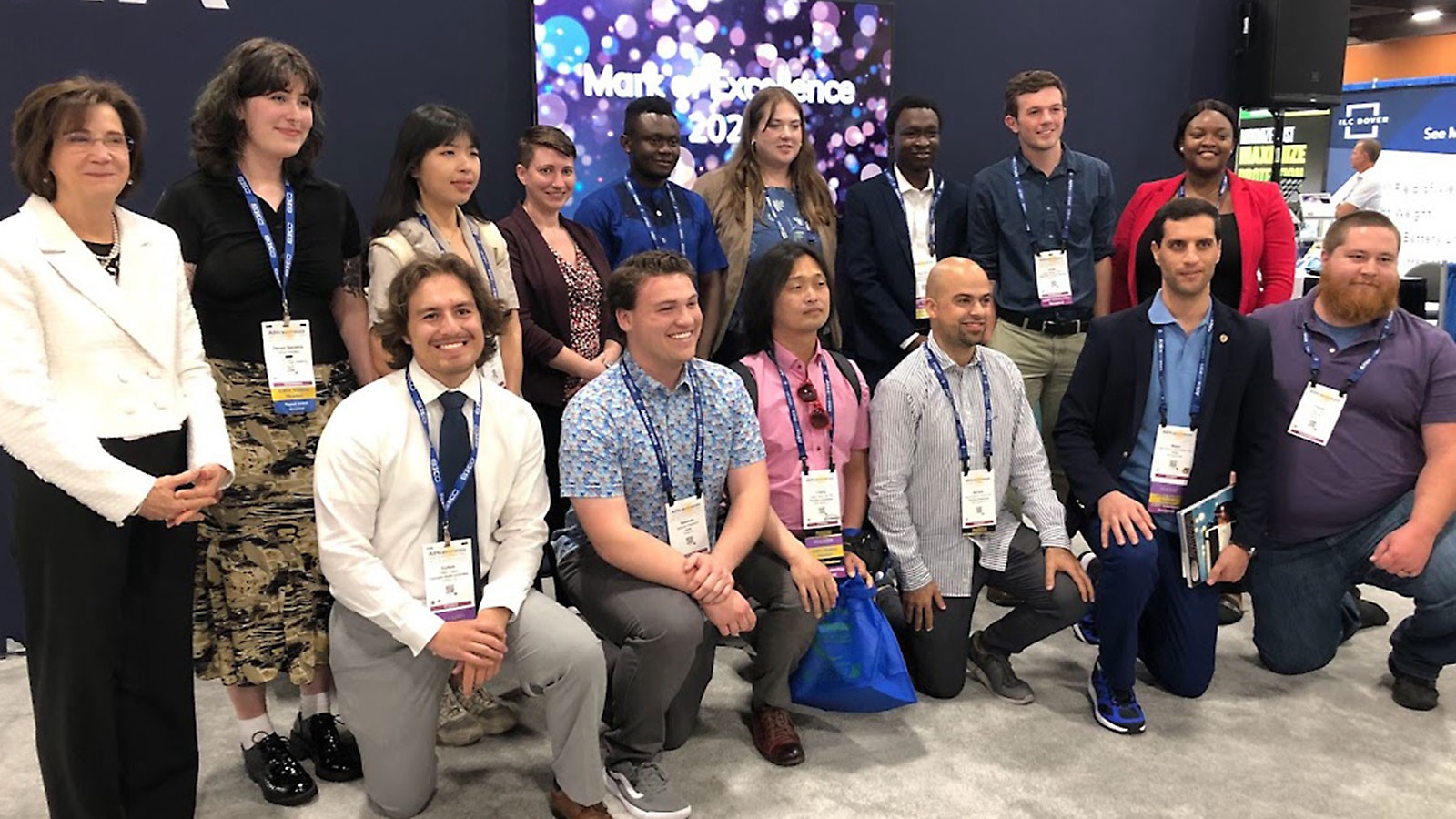 Student awardees at a conference.