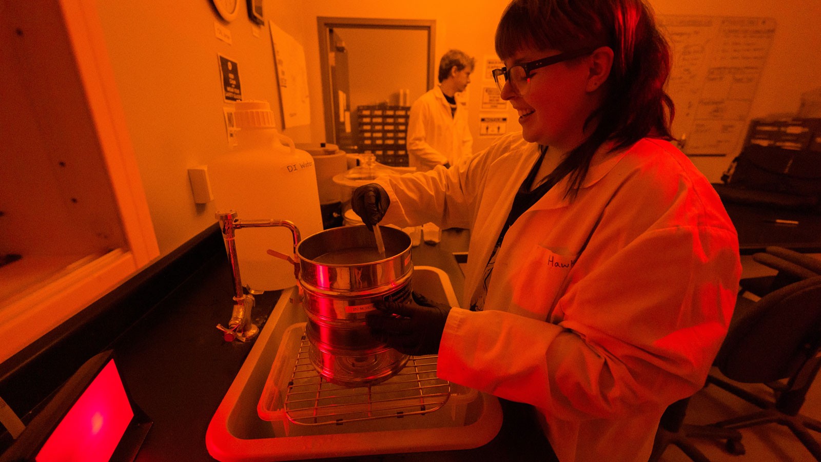 A scientist in a lab.