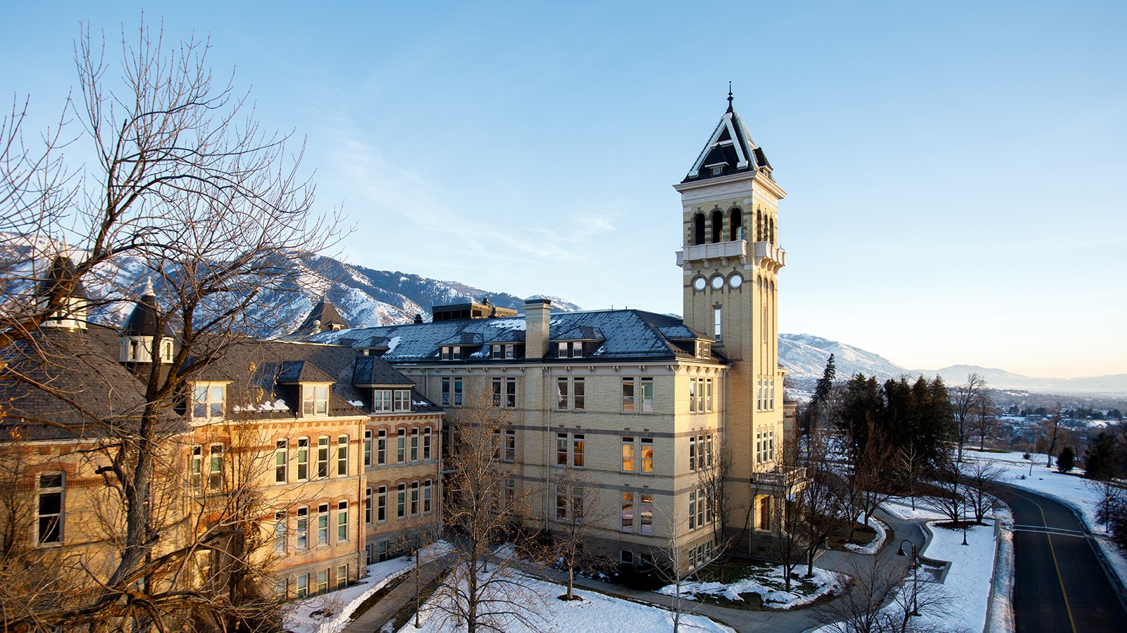 Old Main in winter.