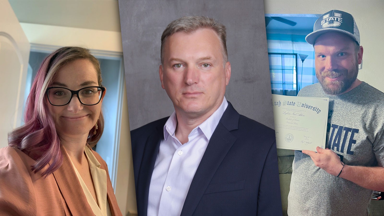 Photographs of Emily Burrett, Nebojsa Knezevik and Dylan Atkin.