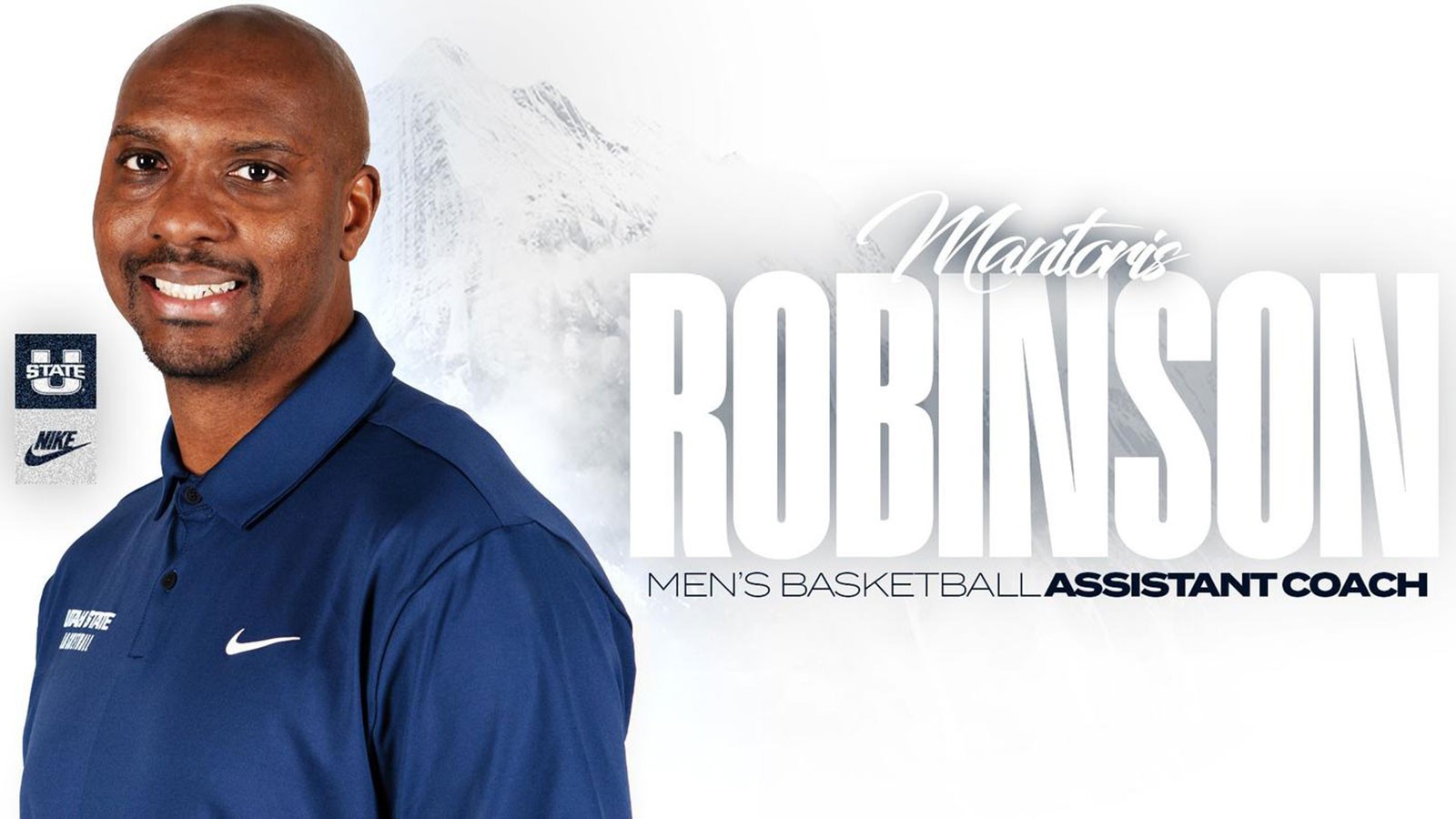 Text Reads: Mantoris Robinson, men's basketball assistant coach.