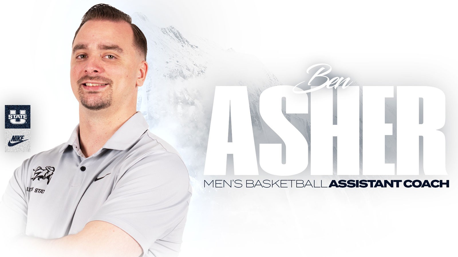 Text Reads: Ben Asher, men's basketball assistant coach.