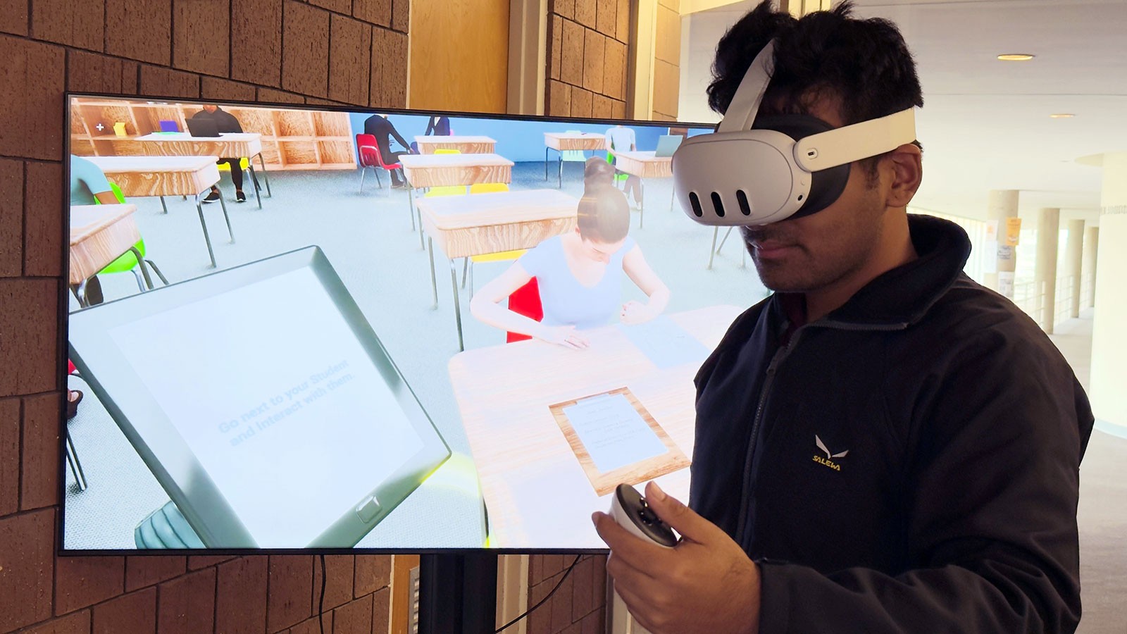 A person wearing a VR headset.