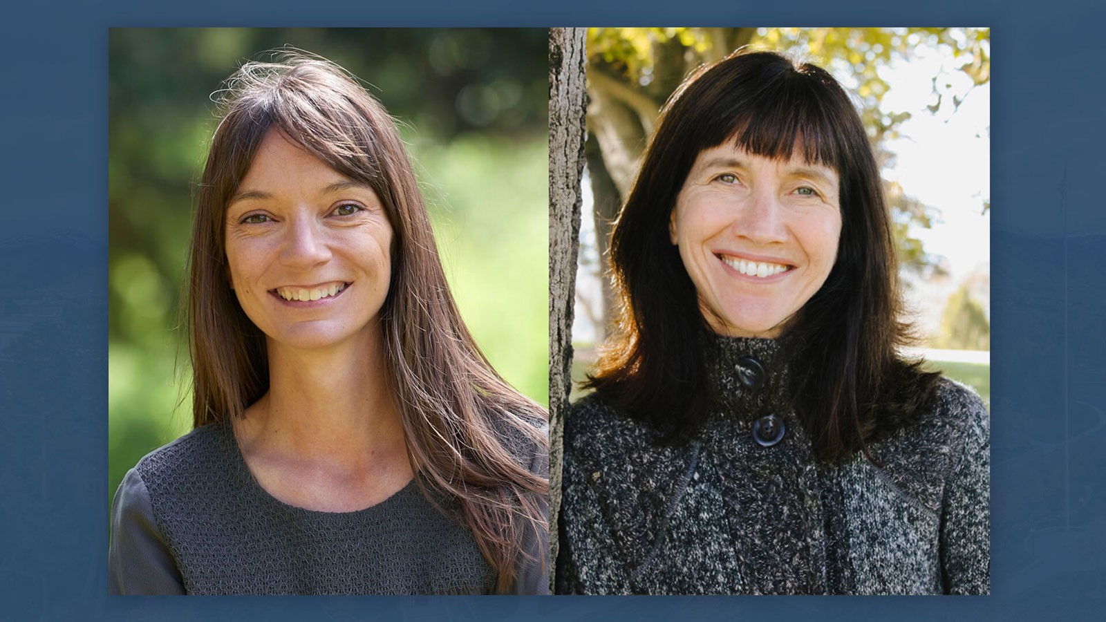 Side-by-side photographs of Amber Caron and Jennifor Sinor.