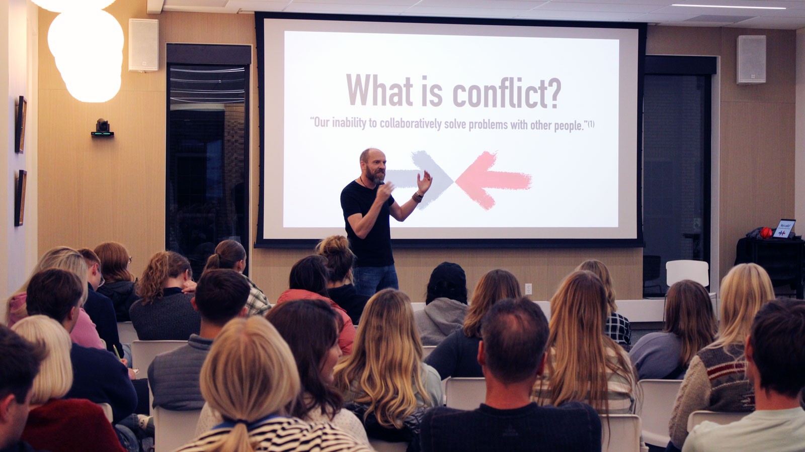 A person giving a presentation.
