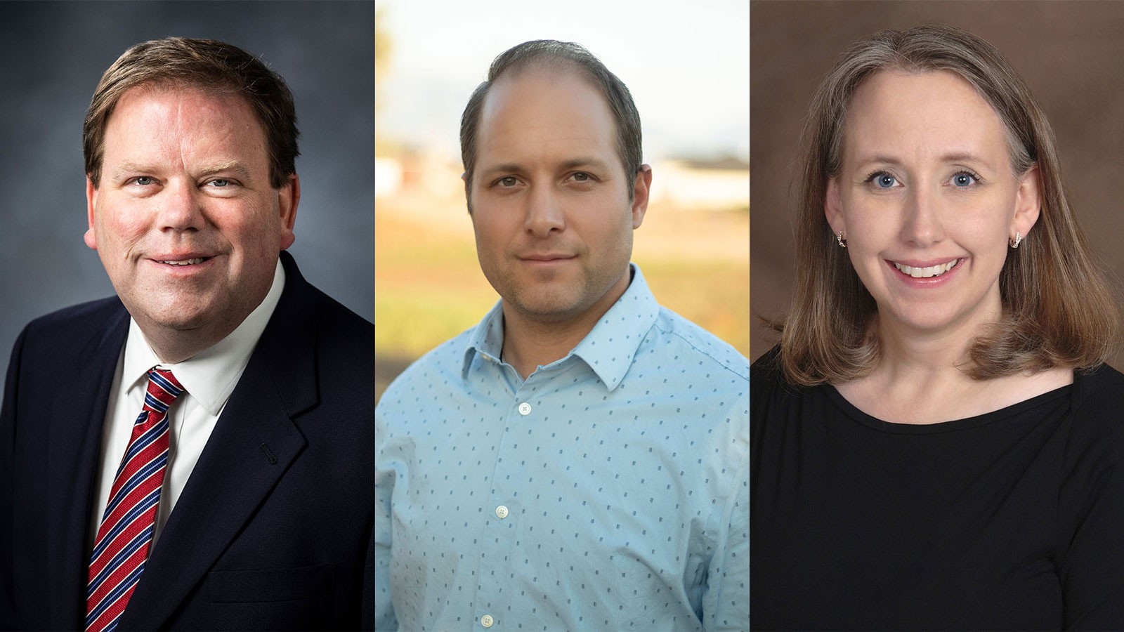 Photos of Reid L. Neilson, Scott D. Marianno, and Amy Tanner Thiriot.