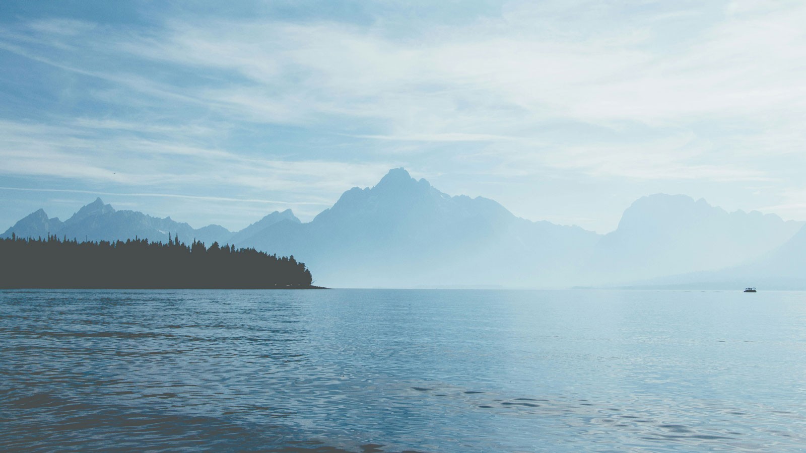 Haze seen over a lake.