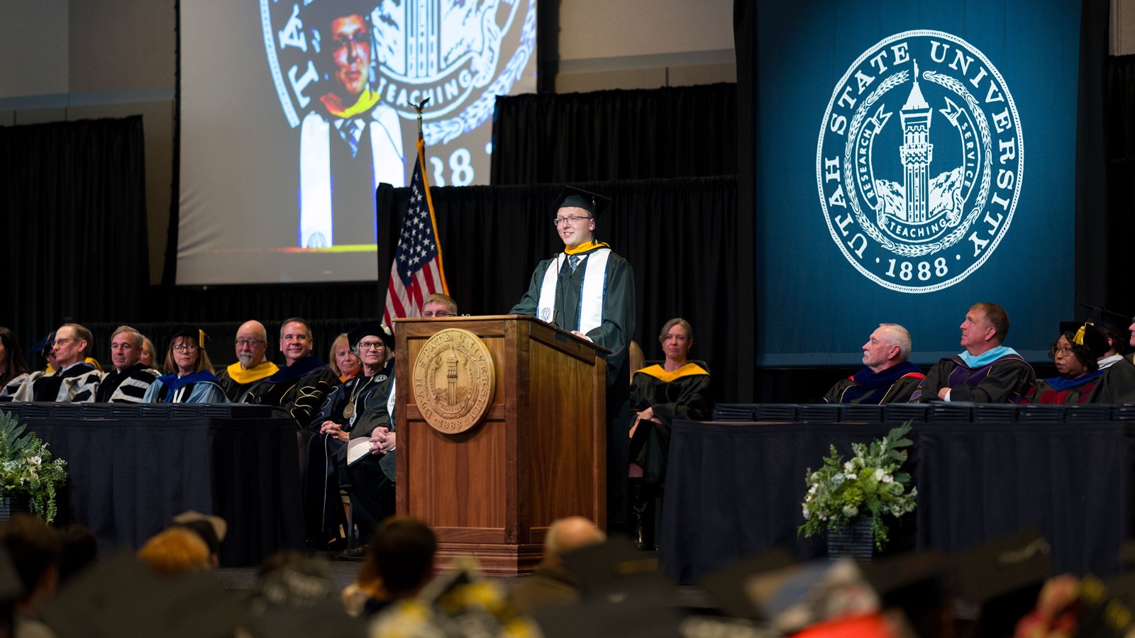 A commencement ceremony.