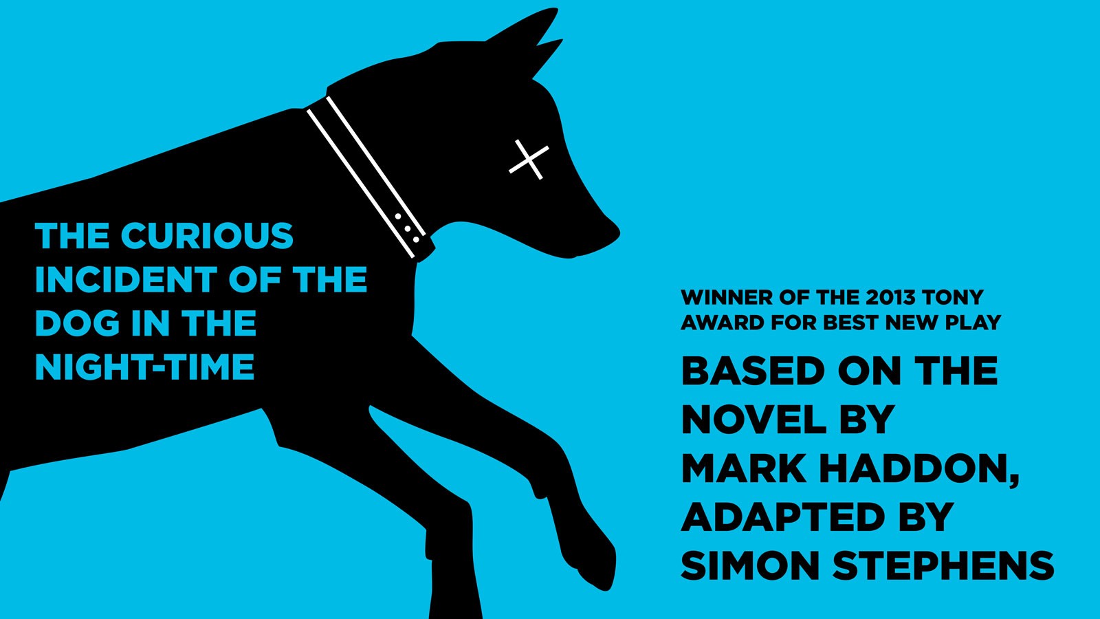 A play poster. Text Reads: The Curious Incident of the Dog in the Night-Time.
