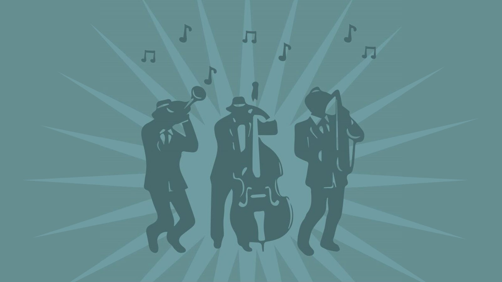 Stylized image of jazz musicians.