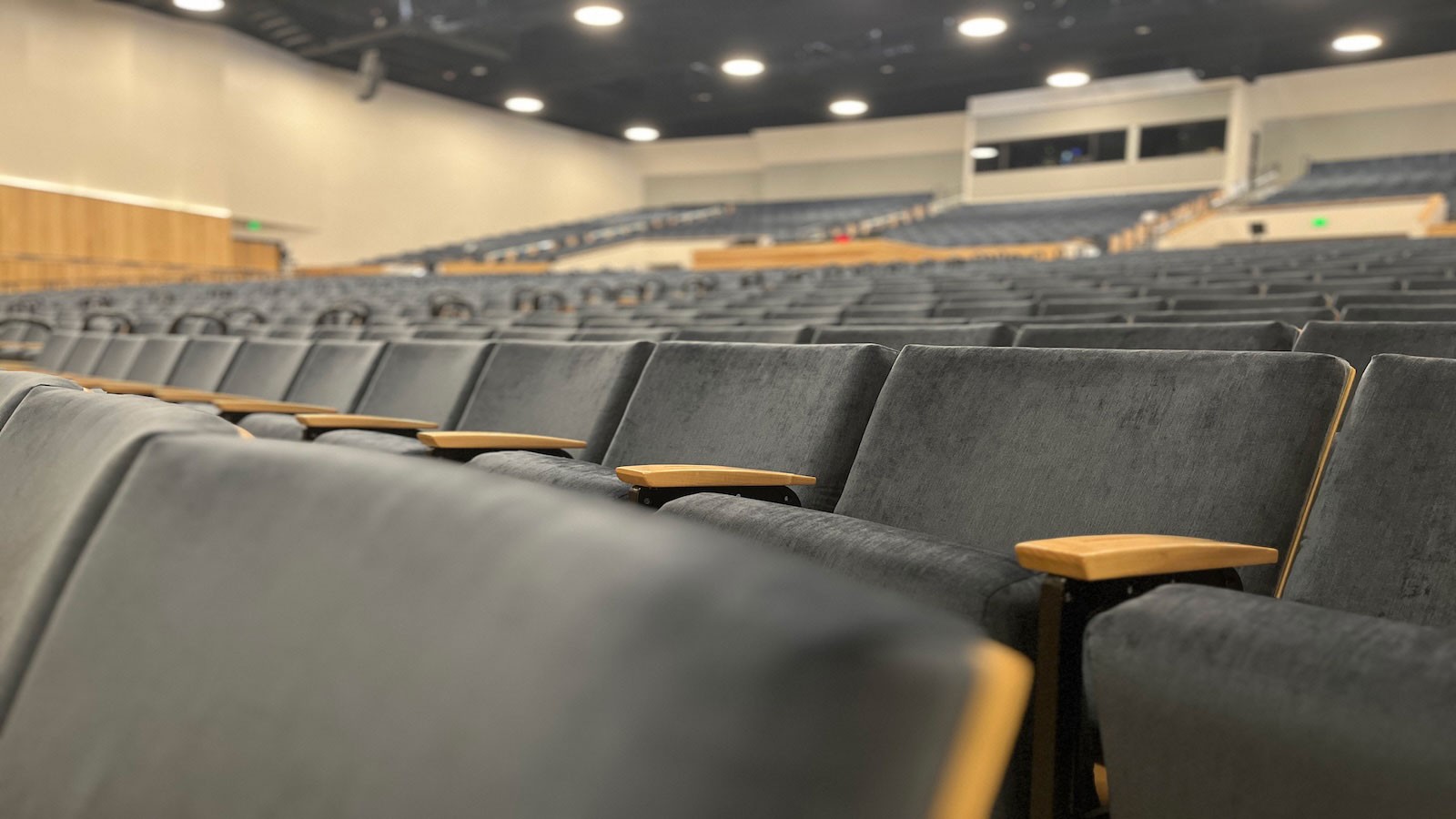 Seats in the Daines Concert Hall.