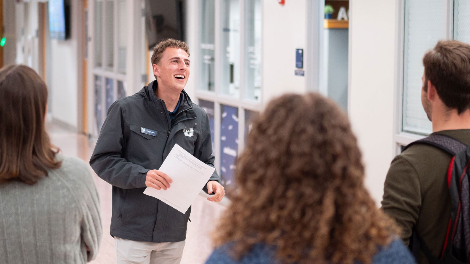 Students touring USU's Logan campus.