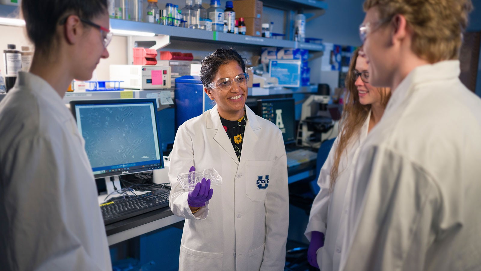 Researchers in a lab.