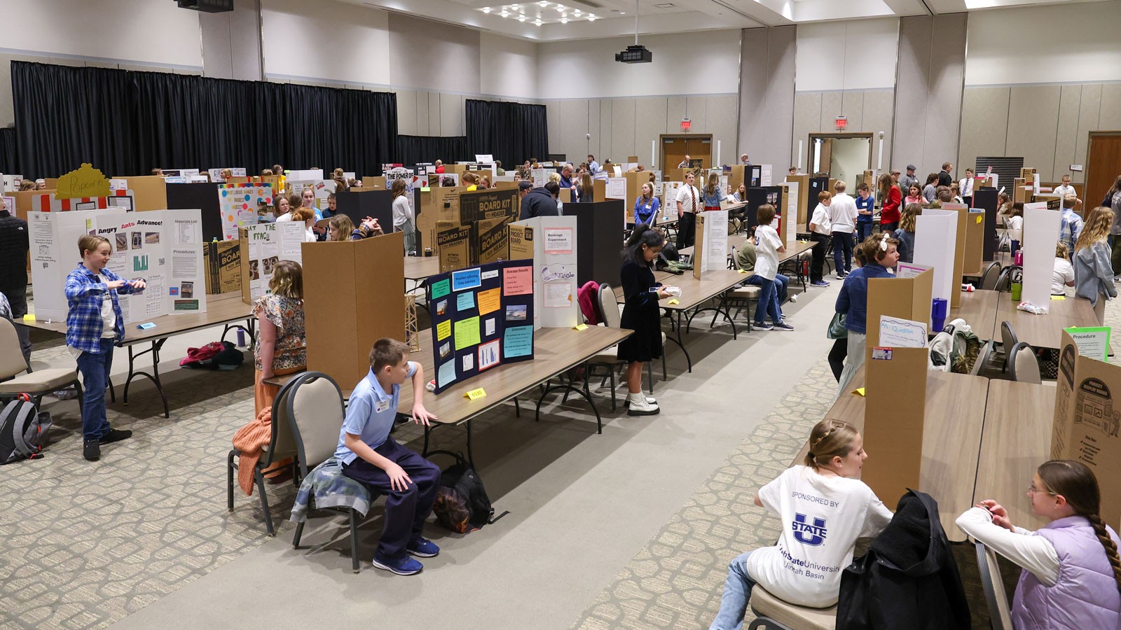 Students at a science fair.