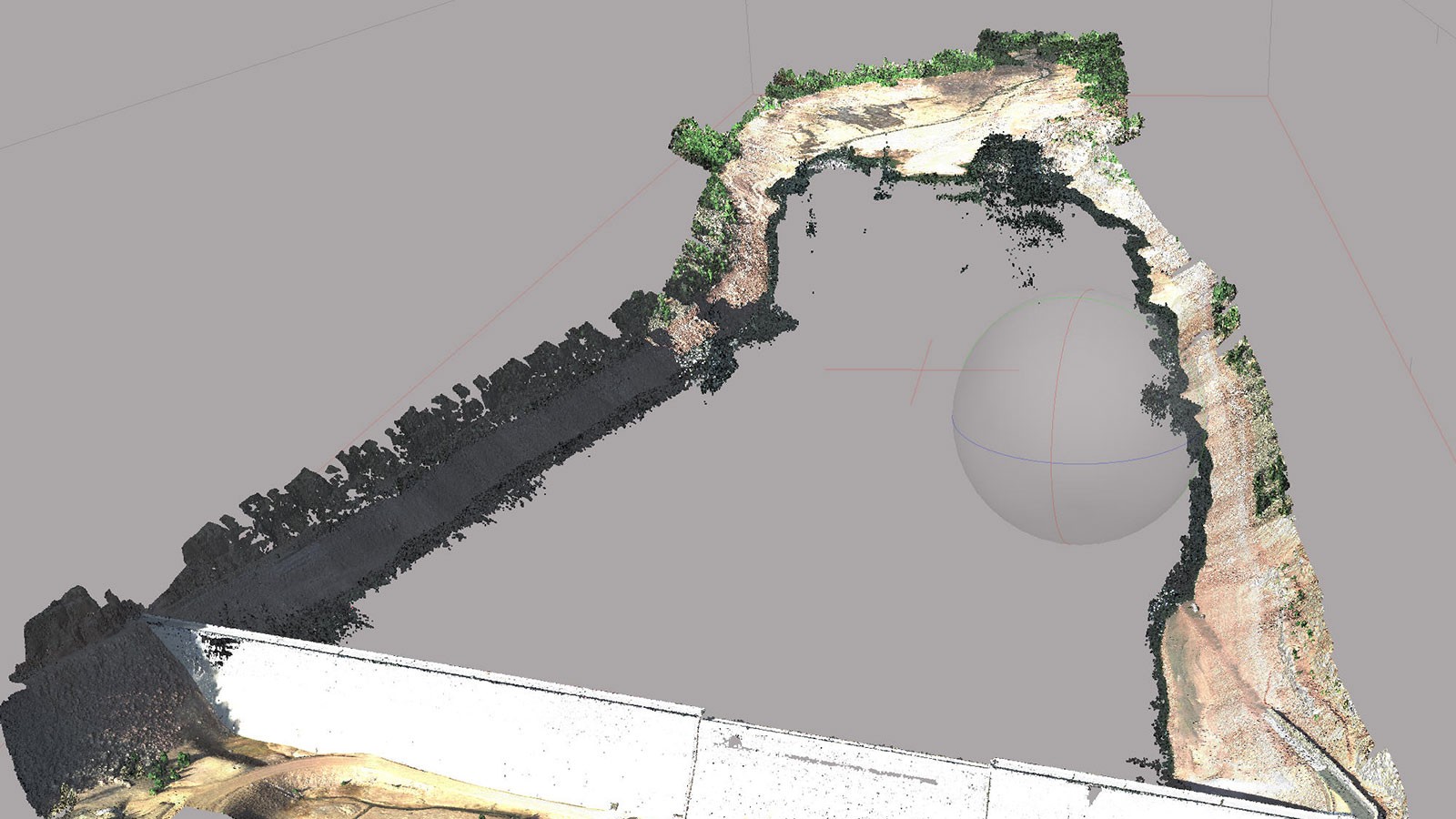 A dense point cloud, Upper Stillwater Reservoir.