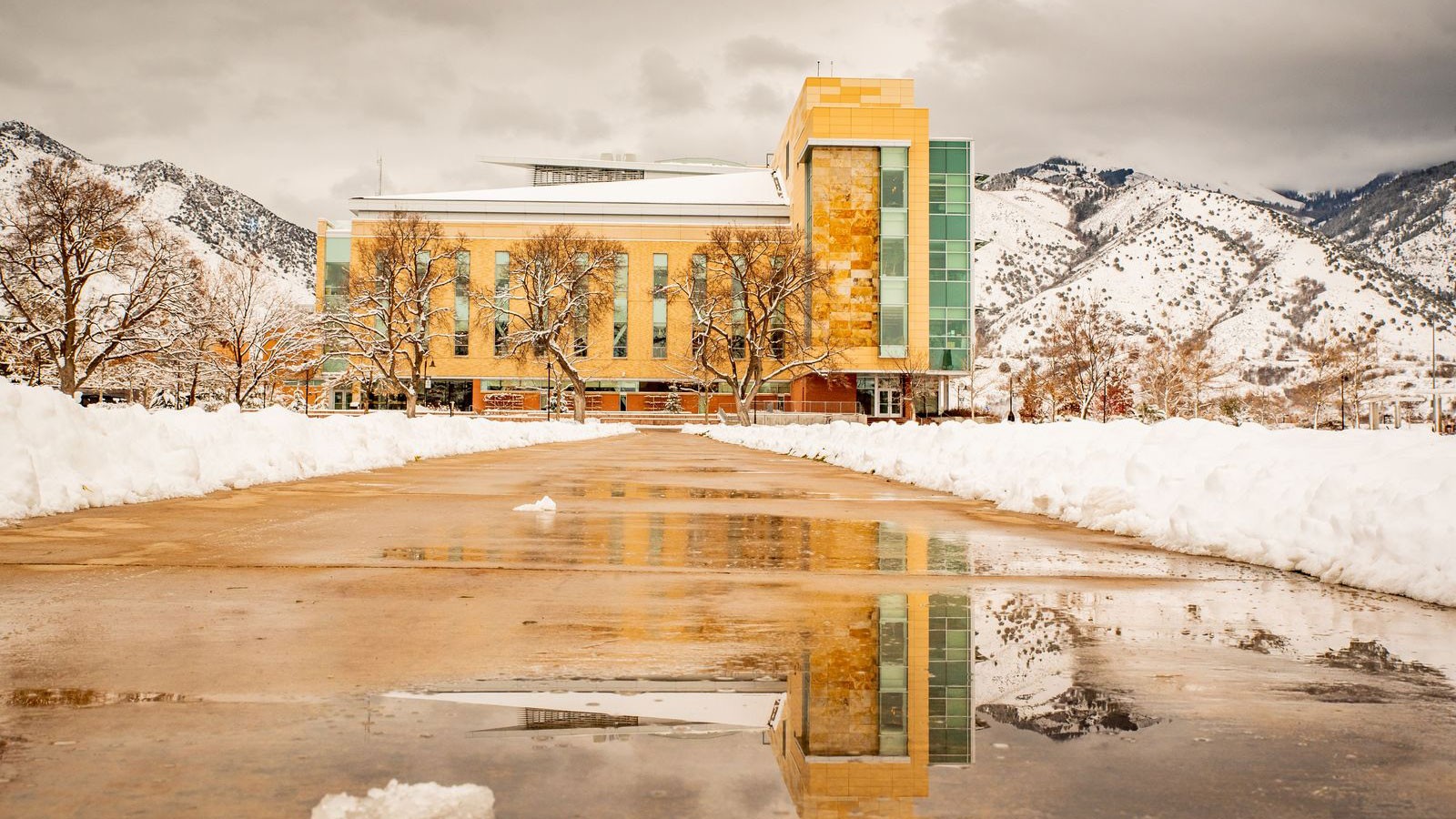 The Agricultural Sciences Building on USU's Logan campus is seen in winter.