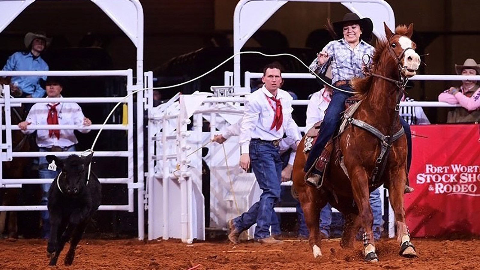 Cassie Bahe riding her horse, Roy.
