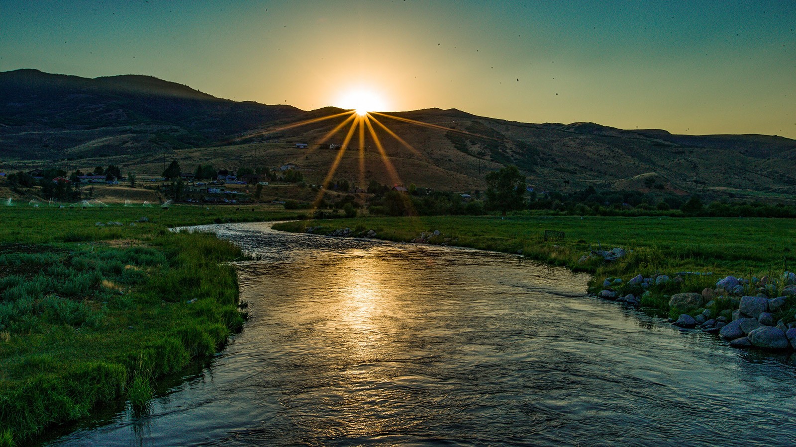 Sunset on the Weber River.