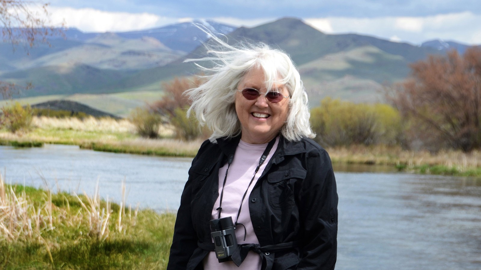 Wildland Resources Research Professor Emerita Leila Schultz at Silver Creek, Idaho.