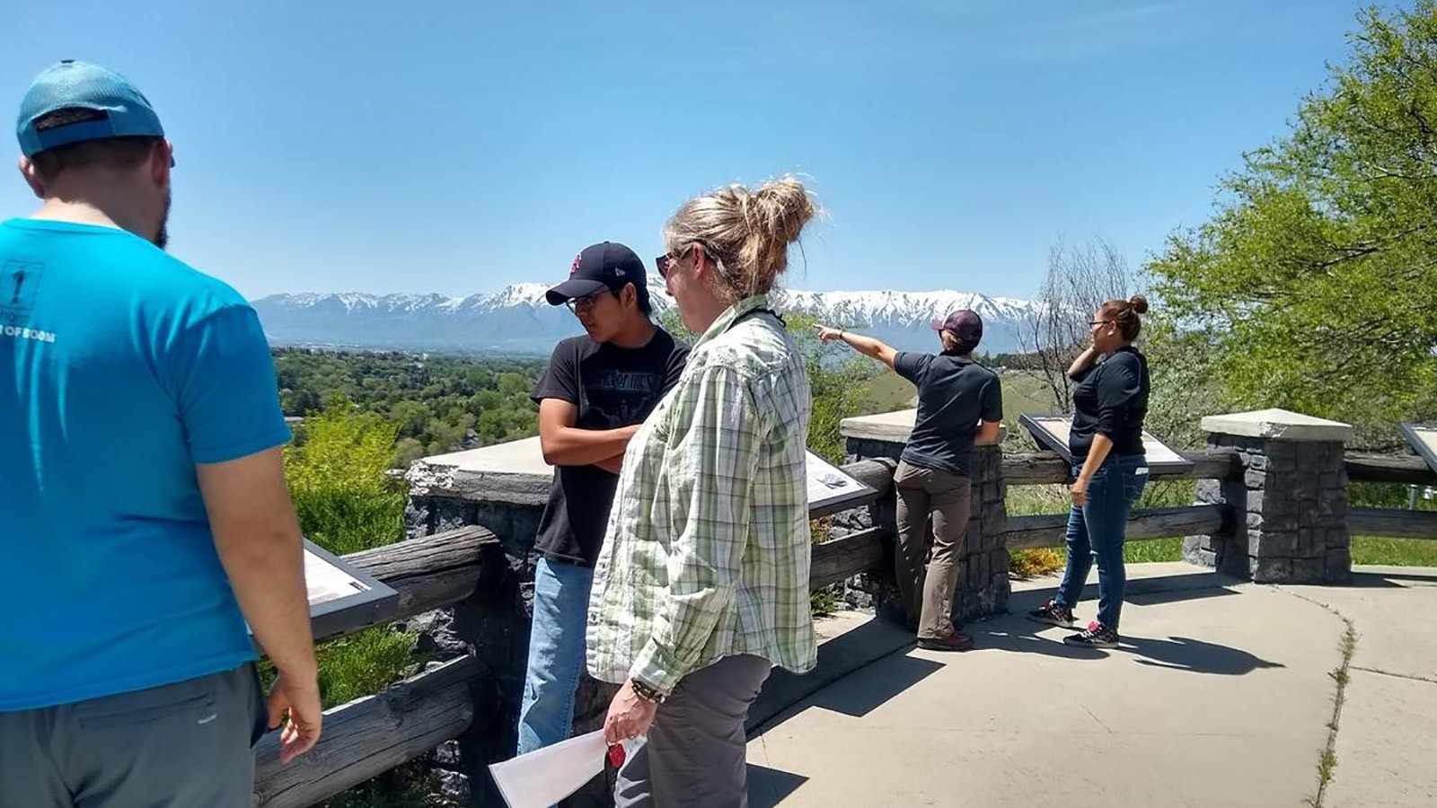 students looking over an outlook.