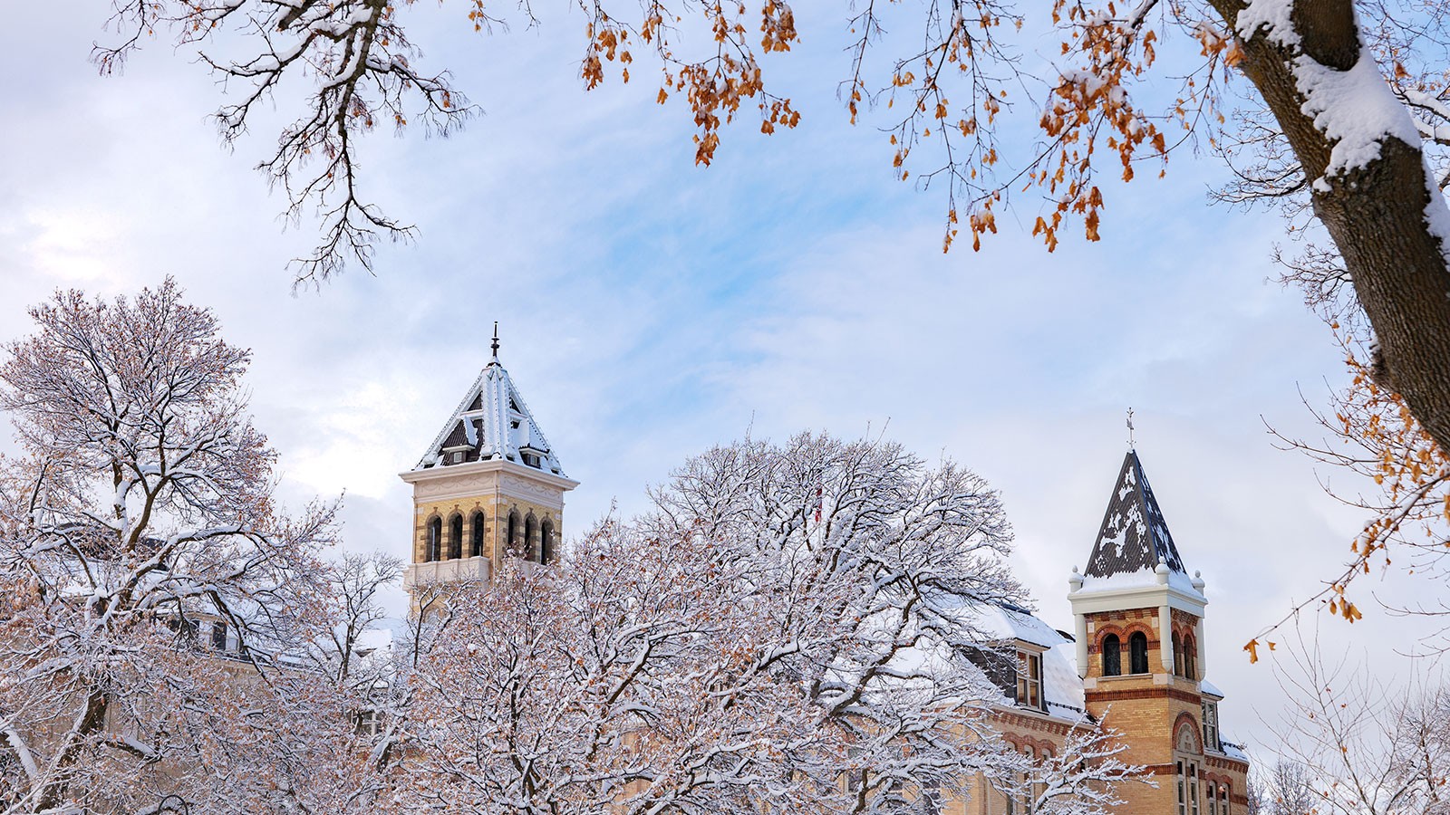 Old main in winter.