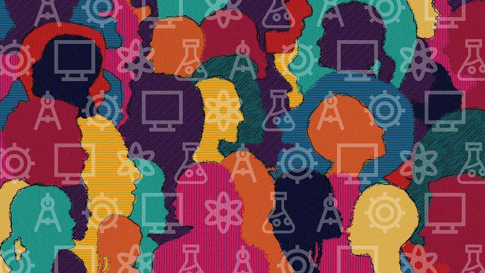 illustration of diverse STEM faculty.
