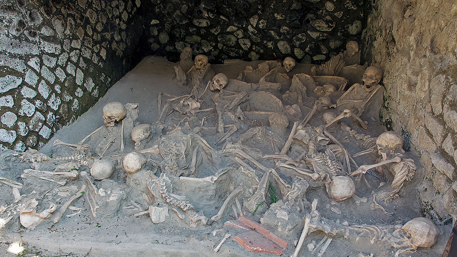 Herculaneum, Italy--Some victims of the eruption of Vesuvius in A.D. 79.